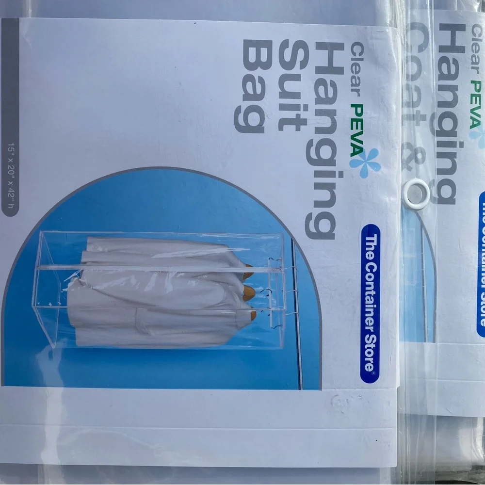 Container Store Hanging Clothes Storage Bags PEVA with zippers